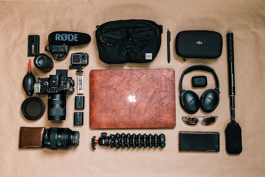 Professional camera equipment setup