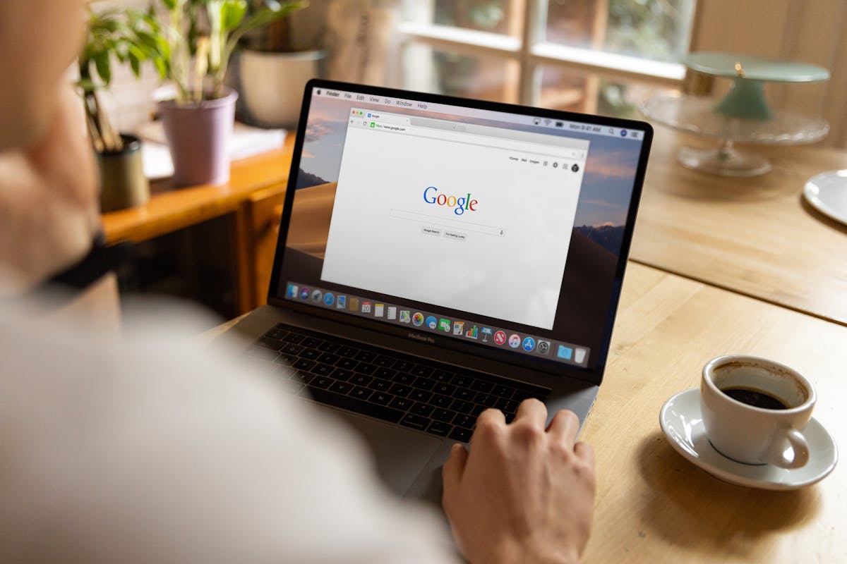 Link building SEO on Google displayed on laptop