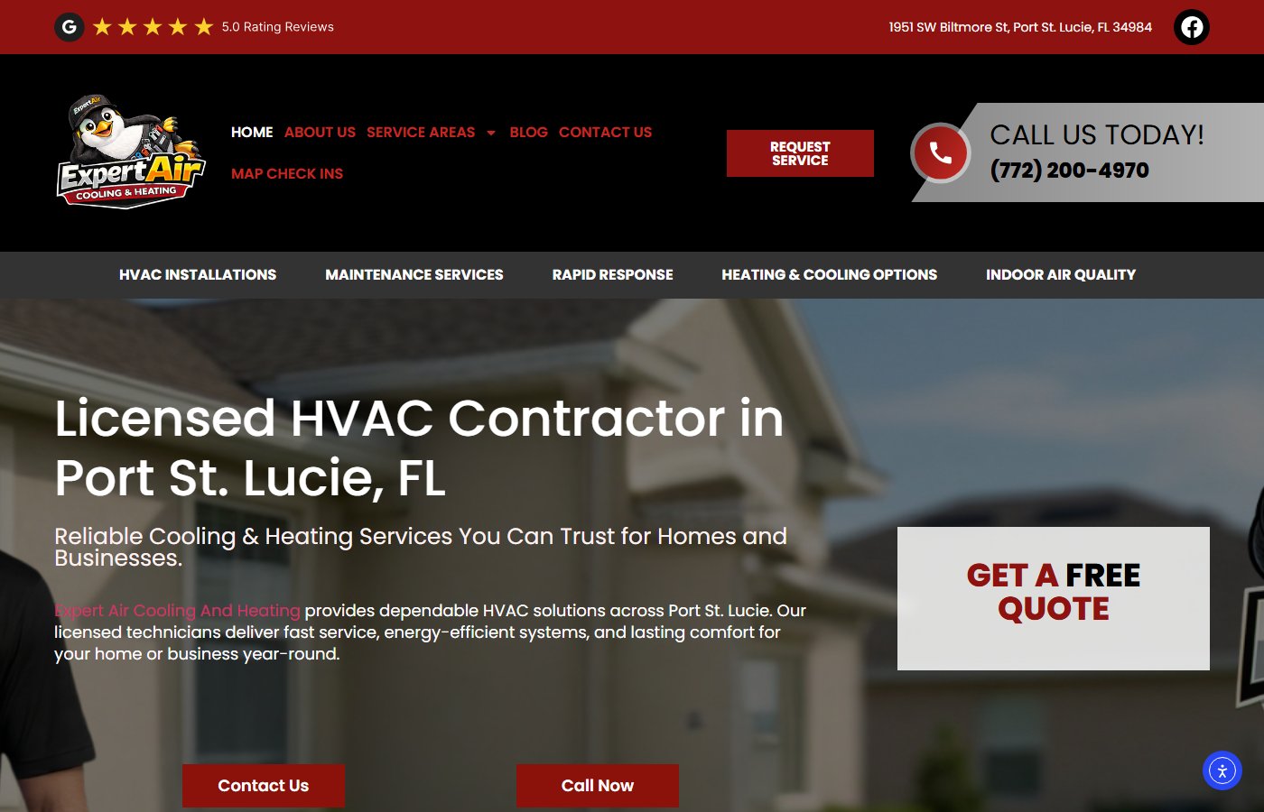 Expert Air Florida website screenshot