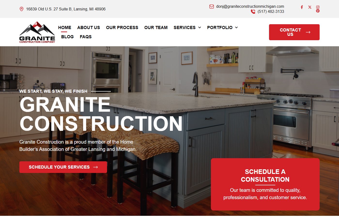 Granite Construction Michigan website screenshot