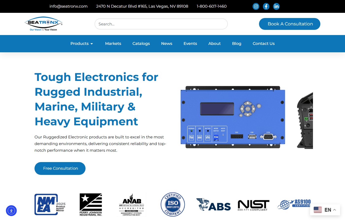 Seatronx website screenshot