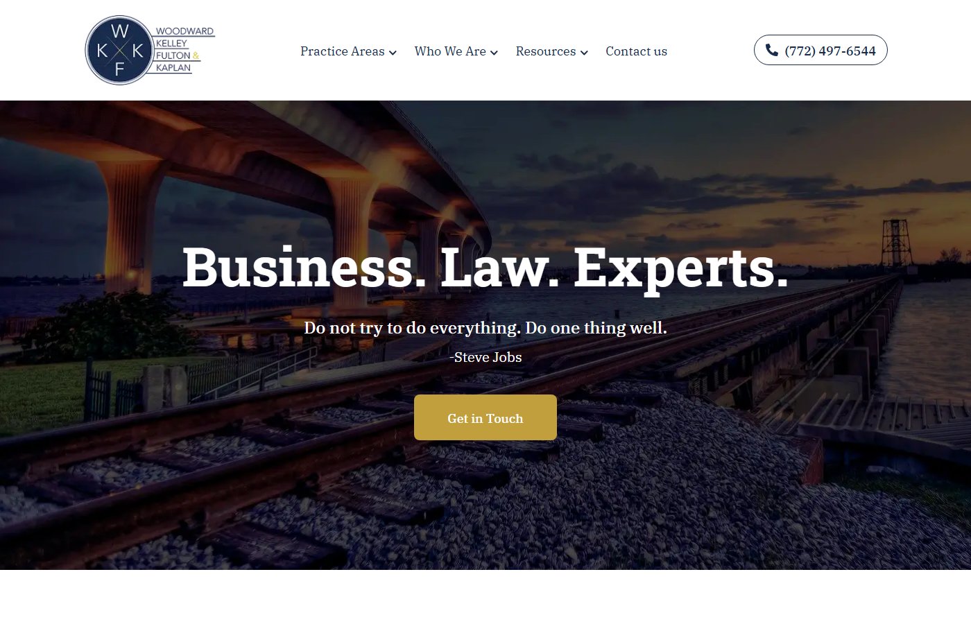 Woodward, Kelley, Fulton & Kaplan website screenshot