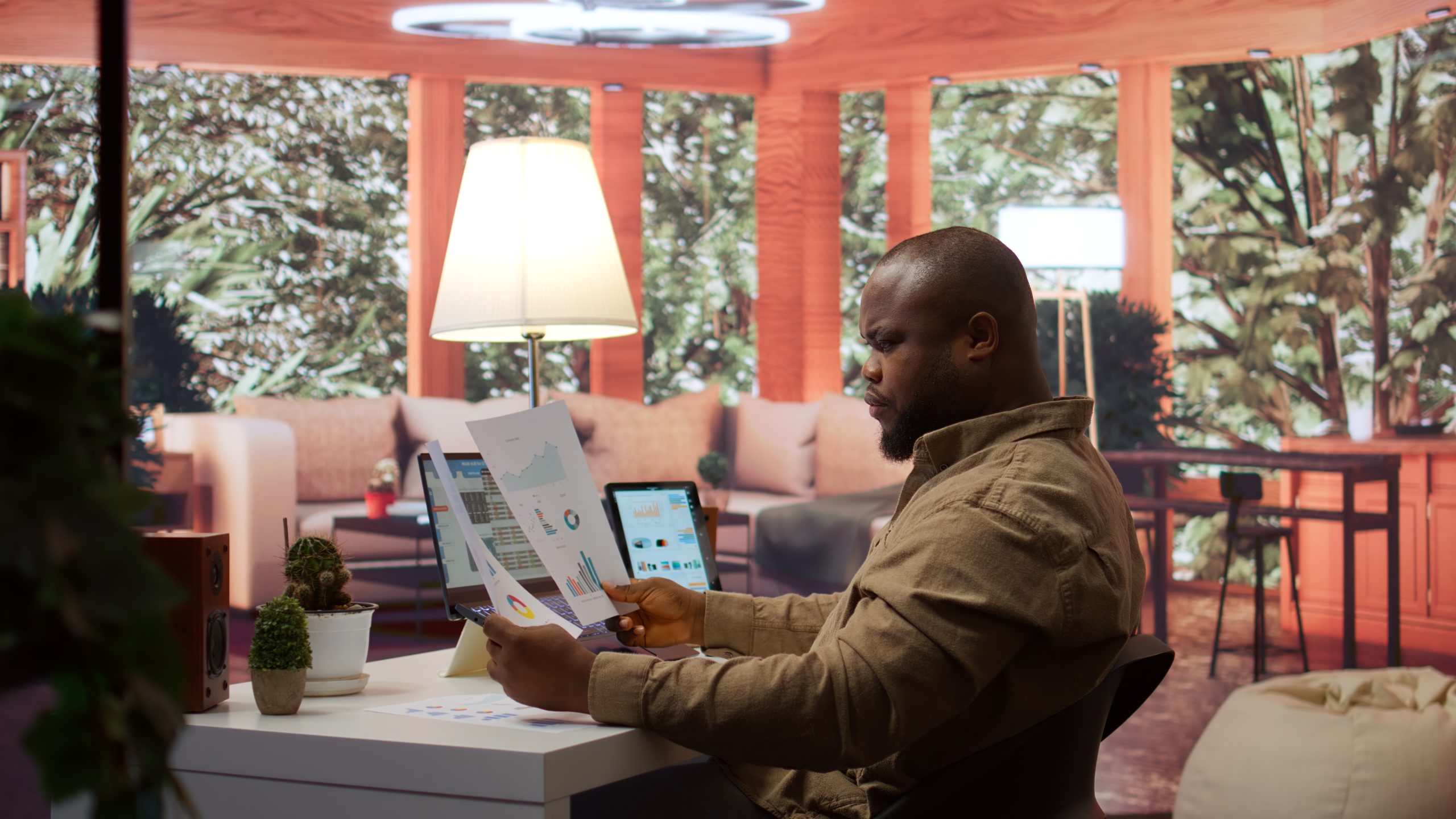 Small business owner reviewing performance indicators and analytics on a laptop while auditing post-core-update ranking shifts in Search Console