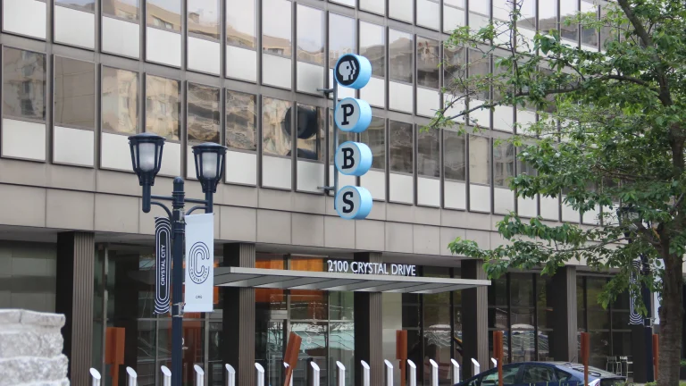 Former PBS headquarters at 2100 Crystal Drive in Arlington, Virginia